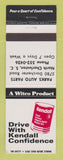 Matchbook Cover - Kendall oil gas Parks Auto Parts North Charleston SC