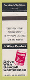 Matchbook Cover - Kendall oil gas Leach Joliet IL