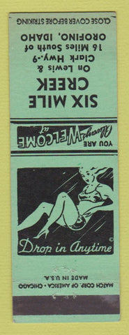 Matchbook Cover - Six Mile Creek Orofino ID girlie