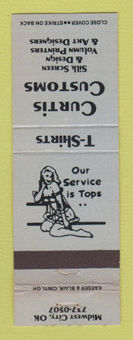Matchbook Cover - Curtis Customs Printers girlie Midwest City OK WEAR