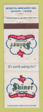 Matchbook Cover - Shiner Beer Shiner TX WORN