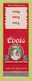 Matchbook Cover - Coors Beer Your Copy Here