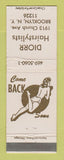 Matchbook Cover - Diorr Hair Salon Brooklyn NY girlie WEAR