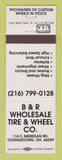 Matchbook Cover - B&R Wholesale Tire Youngstown OH