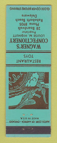 Matchbook Cover - Wagner's Confectionery Rehoboth Beach DE girlie