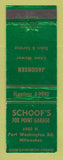 Matchbook Cover - Schoof's Fox Point Garage Milwaukee WI WEAR