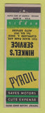 Matchbook Cover - Pyroil Hinkel's oil gas Cleveland OH