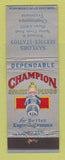 Matchbook Cover - Champion Spark Plugs Saylors oil gas Chattanooga TN WEAR