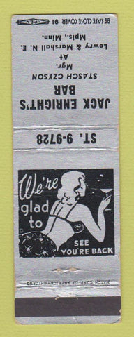Matchbook Cover - Jack Enright's Bar Minneapolis MN girlie WEAR