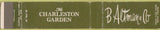 Matchbook Cover - Clharleston Garden 10 Strike