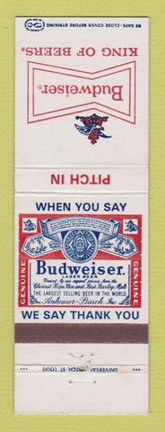 Matchbook Cover - Budweiser Beer Pitch In