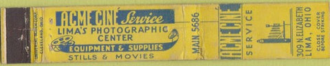 Matchbook Cover - Acme Cine Service Lima OH photo center 10 Strike