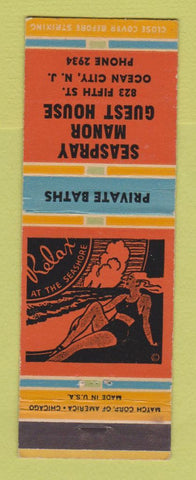 Matchbook Cover - Seaspray Manor Guest House Ocean City NJ girlie