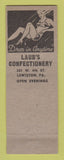 Matchbook Cover - Laub's Confectionery Lewiston PA pinup girlie back