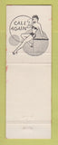 Matchbook Cover - Cantu's Monte Carlo Cafe Marysville CA girlie