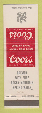 Matchbook Cover - Coors Beer Golden Colorado