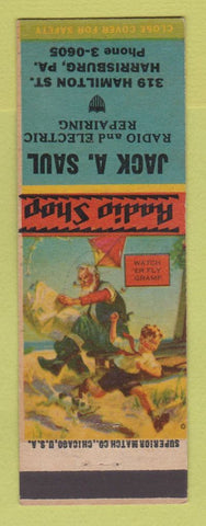 Matchbook Cover - Jack A Saul Radio Repair Harrisburg PA Terry Says girlie