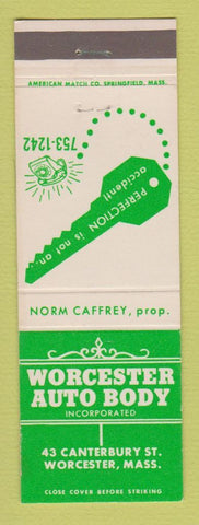 Matchbook Cover - Worcester Auto Body MA