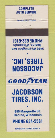 Matchbook Cover - Jacobson Tires Goodyear Racine WI