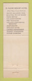 Matchbook Cover - El Padre Resort Hotel Port Isabel TX girlie WEAR