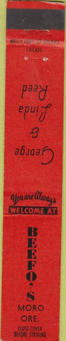 Matchbook Cover - Beefo's Moro OR 10 Strike