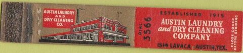 Matchbook Cover - Austin Laundry Dry Cleaning TX WEAR 10 Strike