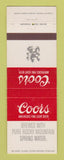 Matchbook Cover - Coors Beer Golden Colorado
