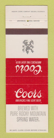 Matchbook Cover - Coors Beer Golden Colorado