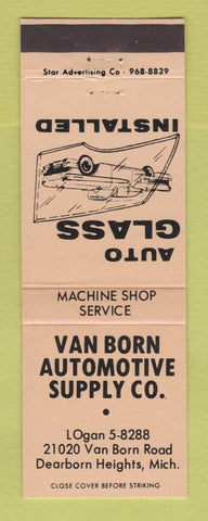 Matchbook Cover - Van Born Auto Supply Glass Dearborn Heights MI