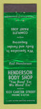 Matchbook Cover - Henderson Auto Body Shop Chattanooga TN WEAR