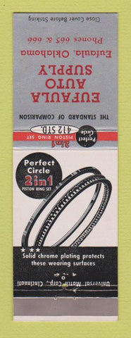Matchbook Cover - Perfect Circle Piston Rings Eufaula OK low phone #