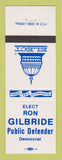 Matchbook Cover - Ron Gilbride Public Defender Election