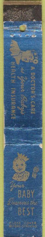 Matchbook Cover - Baby health diaper service Pittsburgh PA 10 Strike