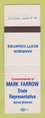 Matchbook Cover - Mark Farrow State Rep Election Harrison Scott County