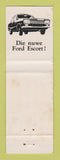 Matchbook Cover - Ford South Africa Escort WEAR