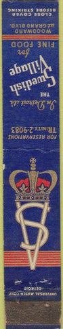 Matchbook Cover - Sweish Village Detroit MI 10 Strike