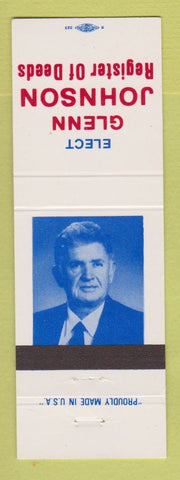 Matchbook Cover - Glenn Johnson Register of Deeds