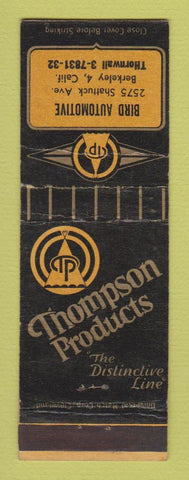 Matchbook Cover - Thompson Auto Parts Bird Berkeley CA