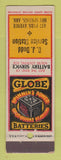 Matchbook Cover - Globe Auto Batteries DJ Dodd oil gas Hot Spirngs AR WEAR