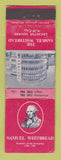 Matchbook Cover - Samuel Whitbread Leicester UK England WEAR