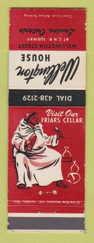 Matchbook Cover - Wellington House London ON Friars Cellar WEAR CREASE