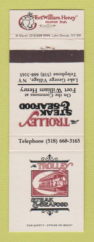 Matchbook Cover - Trolley Steak Seafood Lake George Village NY