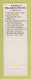 Matchbook Cover - Niagara Parks Commission Ontario ON