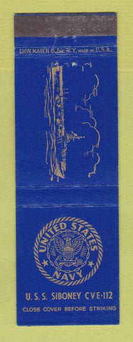 Matchbook Cover - USS Siboney CVE 112 Navy #1