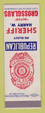 Matchbook Cover - Harry Grossglaus Sheriff Election Stark County 1952