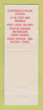 Matchbook Cover - Wm Burgess Sheriff Ontonagon County