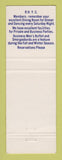 Matchbook Cover - Royal Hamilton Yacht Club ON