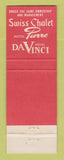 Matchbook Cover - Da Vinci Hotel San Juan Puerto Rico WEAR