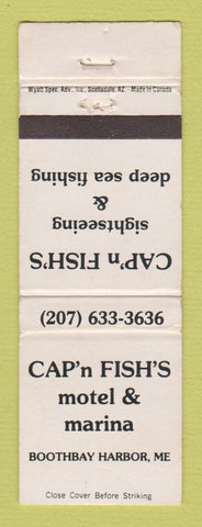 Matchbook Cover - Cap'n Fish's Motel Marina Boothbay Harbor ME WEAR