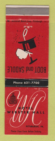 Matchbook Cover - Hotel Webster Hall Pittsburgh PA